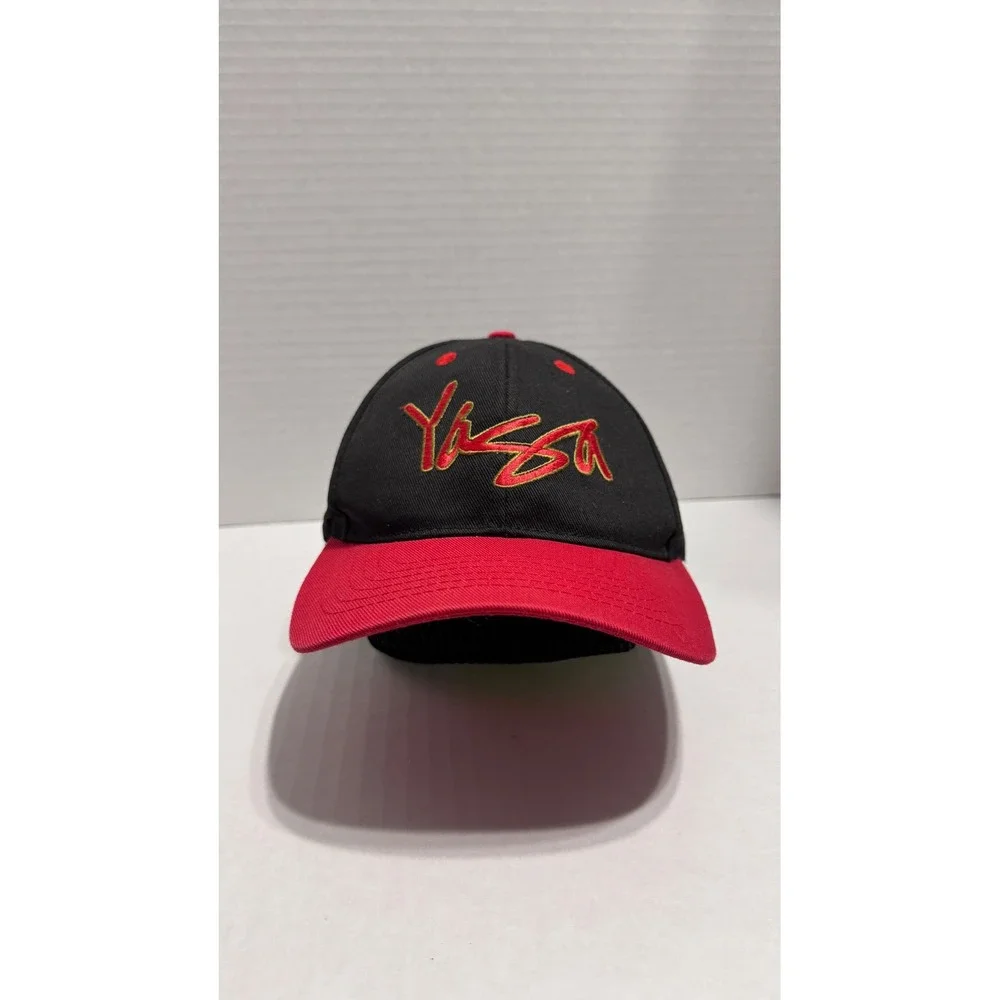 Brimz Snapback Hat Black Red Script Embroidery Crest Logo Baseball Cap Mens OSFM